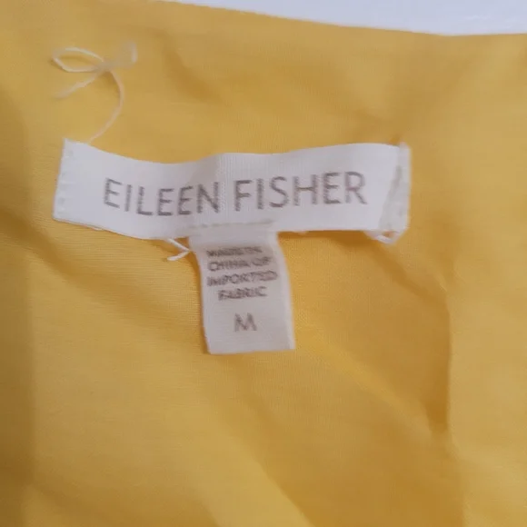 Eileen Fisher Lagenlook Linen Textured Midi Dress Lined Pockets Size M Minimal - Picture 6 of 9